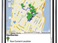 Mobile interface for user to interact with GeoStories