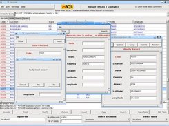 Gequel 2.x GUI with a record and search window open