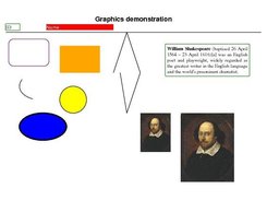 Report with graphic images and shapes in landscape