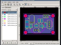 gerbv-2.0.0 displaying a simple two layer board.