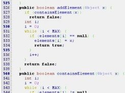 A Java implementation of a Set, with fancy line numbering