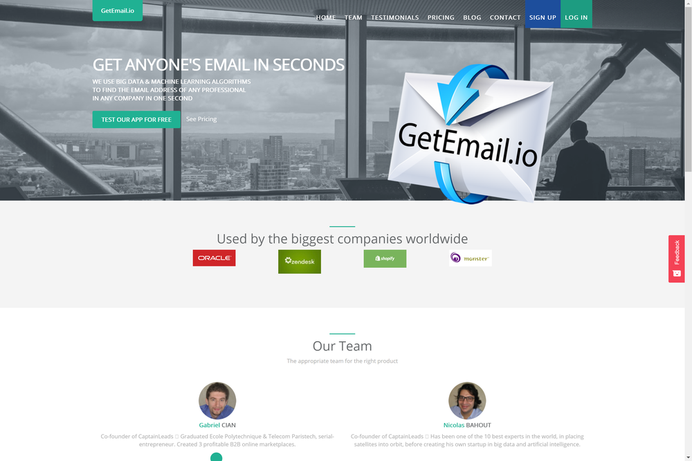 GetEmail.io Screenshot 1