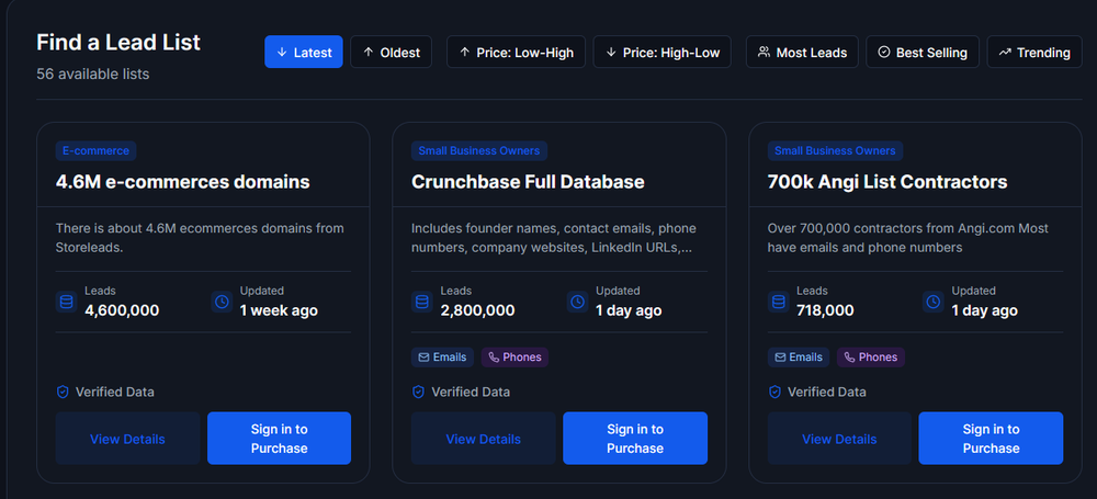 GetLists Screenshot 1