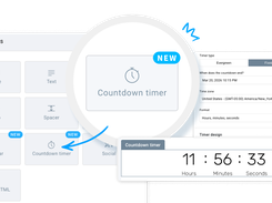 Countdown timer - shows how much time remains before an offer, promotion, or event expires.