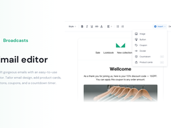 Built-in email editor