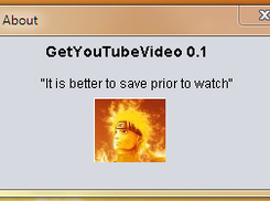 GetyouTubeVideo - About Window
