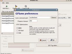 Preferences window