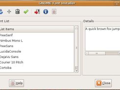Gnome Font Installer main window