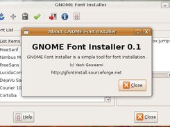 Gnome Font Installer about window