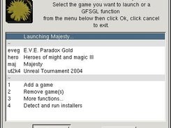 GFSGL 0.92.0 classic GTK launching a game
