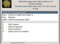 GFSGL 0.92.0 classic GTK main menu