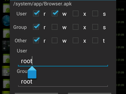 chmod/chown dialog