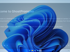 Demonstration of GhostPrompter's adjustable transparent overlay mode seamlessly blending the teleprompter text over the desktop background wallpaper for natural eye-contact presentations.