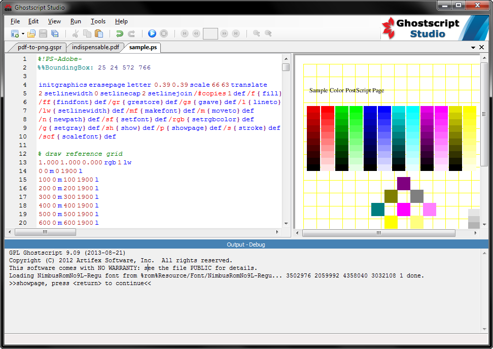 translate ps to pdf using ghostscript