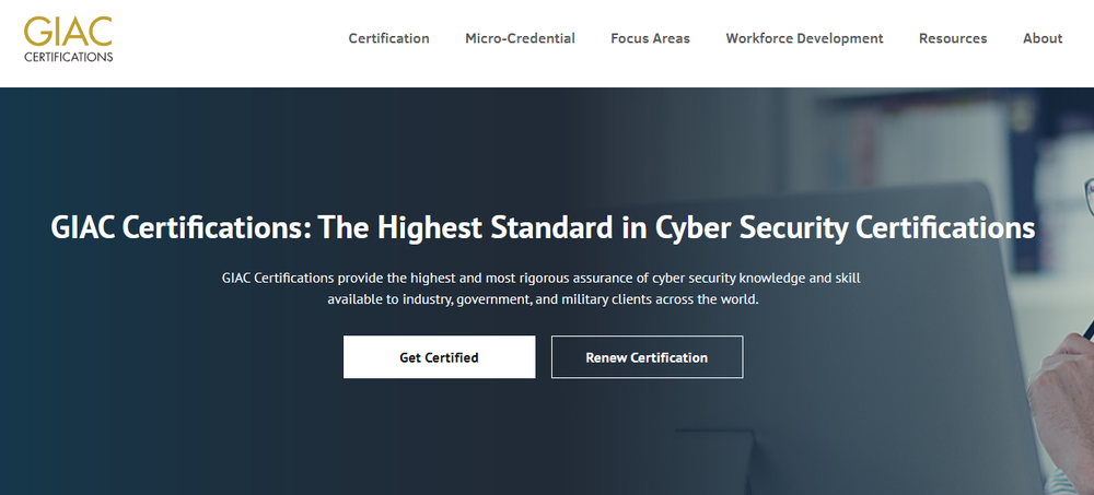 GIAC Certifications Screenshot 1