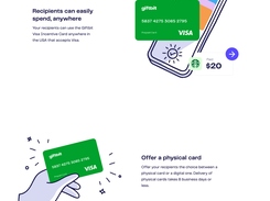 Virtual Visa incentive card