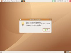 Ginkgo displaying an event reminder