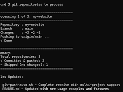 example output in git bash