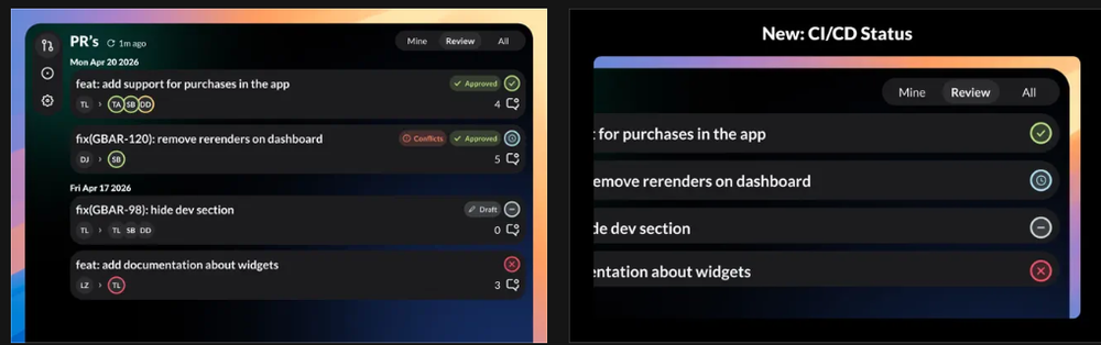 GitBar Screenshot 1