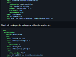 GitHub Action to detect license names Screenshot 1