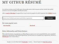 GitHub Résumé Screenshot 1