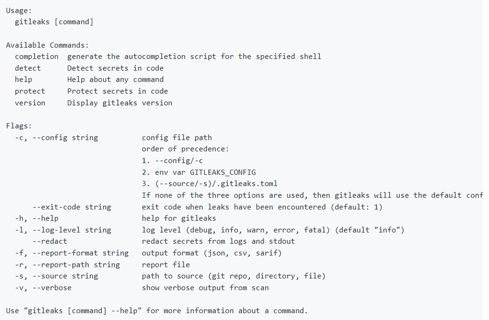 gitleaks Screenshot 1