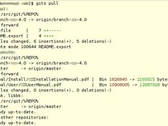 Terminal showing gitslave 'gits pulls' command output