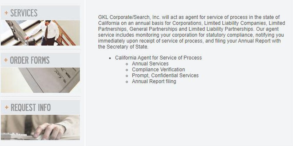 GKL Corporate/Search Screenshot 1