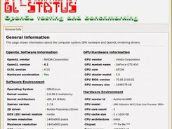 General Info tab in action. GL-Status version 0.0.8