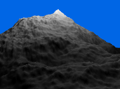 Moving toward Fractal Landscape with Phong Shading - Sample02