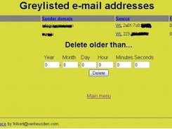 Web Interface - Greylist page