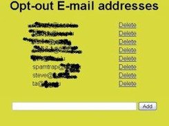 Web Interface - Opt out Page