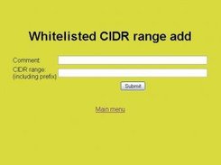 Web Interface - Whitelist add Page