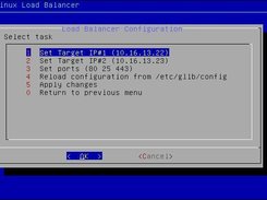 GLLB - Load balancer configuration screen