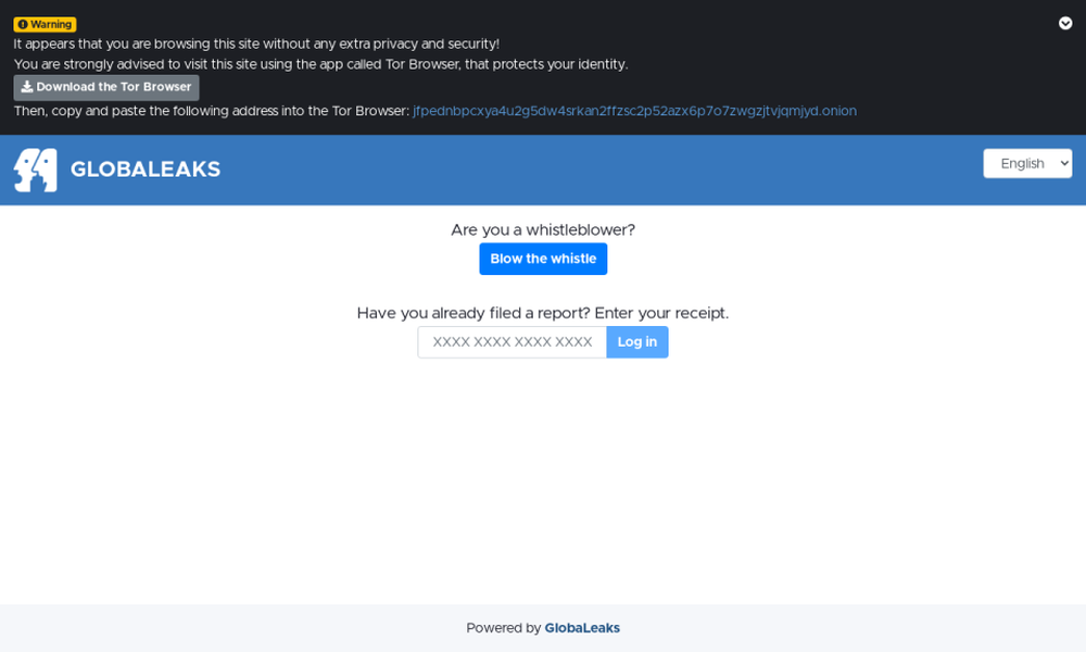 GlobaLeaks Screenshot 1