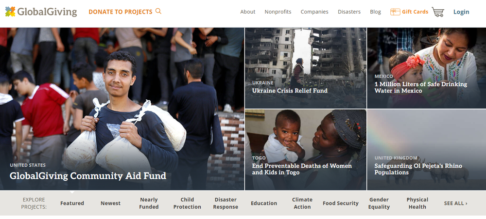 GlobalGiving Screenshot 1