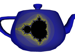 teapot with mandelbrot procedural texture