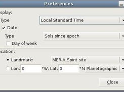 Preferences window