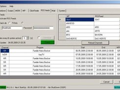 RSS Feed Setup Screen