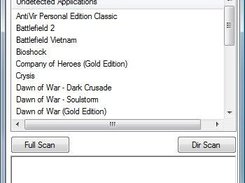 GNag's application finder screen