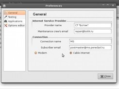 Preferences window