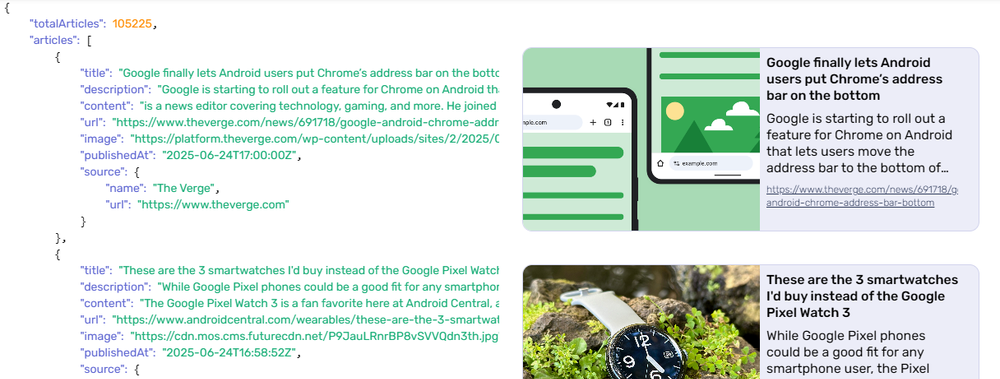 GNews API Screenshot 1