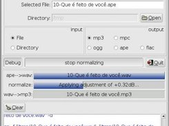 Add a mp3, mpc, ogg, ape, flac or wav file to normalize.