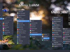 Menu Fluxbox, IceWM, JWM 