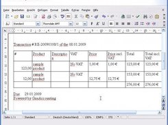 A final invoice in the preview mode