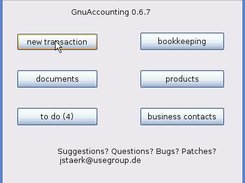 GnuAccounting 0.6.7 main screen