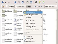 Nautilus view of a SVN sandbox (context menu + toolbar)