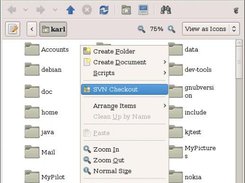 Nautilus menu with SVN Checkout item