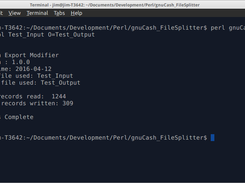 Sample run of the GnuCash Export Modifier