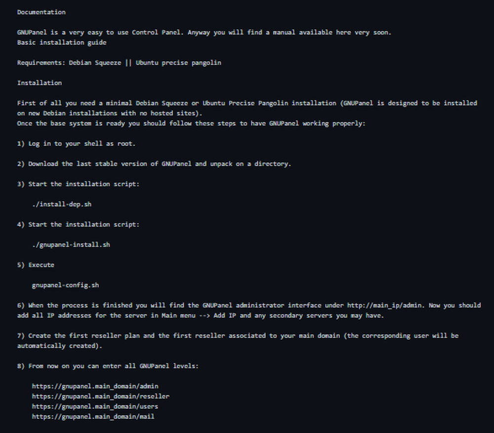 GNUPanel Screenshot 1